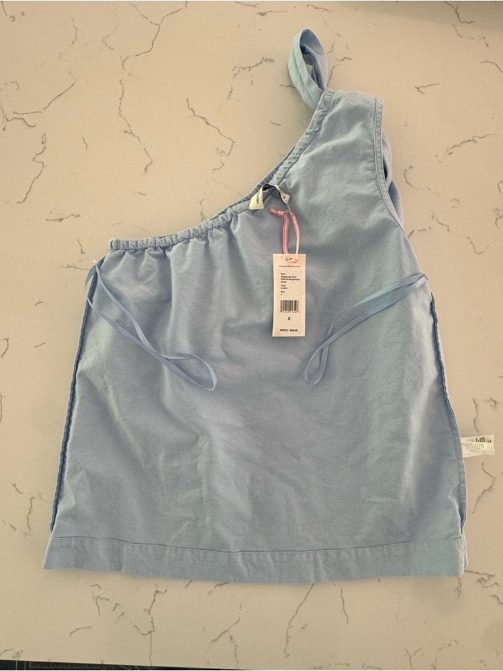 Vineyard Vines Cloud One Shoulder Bow Top NWT 0 Ruffle Coastal Prep Resortwear - Picture 6 of 10